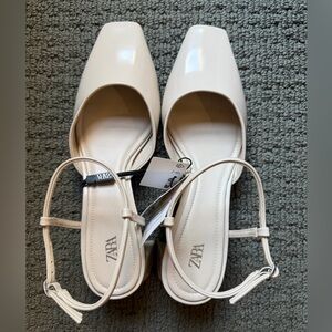 Zara Women's Cream Slingback Heels
